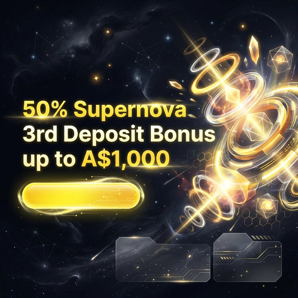 50% Supernova 3rd Deposit Bonus up to A$1,000